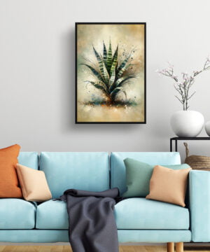 Snake Plant (Dracaena trifasciata) Oil Painting Style Art Print - Whimsical Painting Framed Plant Wall Art 15 Snake Plant (Dracaena trifasciata) Oil Painting Style Art Print - Whimsical Painting Framed Plant Wall Art - Image 2