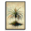 Spider Plant (Chlorophytum Comosum) Oil Painting Style Art Print - Whimsical Painting Framed Plant Wall Art 2 oil whimsical home plants spider plantchlorophytum comosum front view