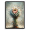 Strawberry cactus (Echinocereus stramineus) Oil Painting Style Art Print - Whimsical Painting Framed Plant Wall Art 2 oil whimsical home plants strawberry cactusechinocereus stramineus front view