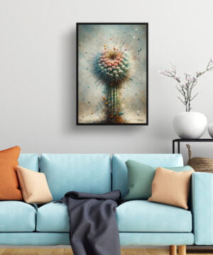Strawberry cactus (Echinocereus stramineus) Oil Painting Style Art Print - Whimsical Painting Framed Plant Wall Art 15 Strawberry cactus (Echinocereus stramineus) Oil Painting Style Art Print - Whimsical Painting Framed Plant Wall Art - Image 2