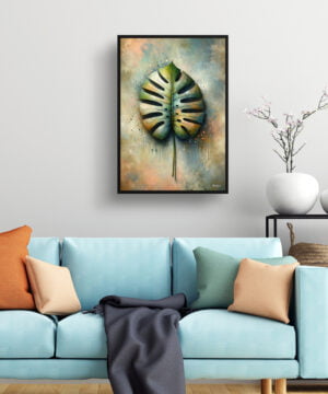 Swiss cheese plant (Monstera deliciosa) Oil Painting Style Art Print - Whimsical Painting Framed Plant Wall Art 15 Swiss cheese plant (Monstera deliciosa) Oil Painting Style Art Print - Whimsical Painting Framed Plant Wall Art - Image 2