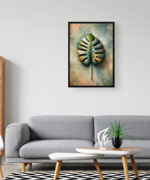 Swiss cheese plant (Monstera deliciosa) Oil Painting Style Art Print - Whimsical Painting Framed Plant Wall Art 16 Swiss cheese plant (Monstera deliciosa) Oil Painting Style Art Print - Whimsical Painting Framed Plant Wall Art - Image 3