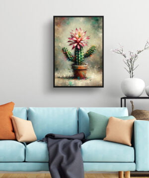 Thanksgiving Cactus (Schlumbergera truncata) Oil Painting Style Art Print - Whimsical Painting Framed Plant Wall Art 15 Thanksgiving Cactus (Schlumbergera truncata) Oil Painting Style Art Print - Whimsical Painting Framed Plant Wall Art - Image 2