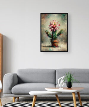 Thanksgiving Cactus (Schlumbergera truncata) Oil Painting Style Art Print - Whimsical Painting Framed Plant Wall Art 16 Thanksgiving Cactus (Schlumbergera truncata) Oil Painting Style Art Print - Whimsical Painting Framed Plant Wall Art - Image 3