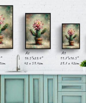 Thanksgiving Cactus (Schlumbergera truncata) Oil Painting Style Art Print - Whimsical Painting Framed Plant Wall Art 17 Thanksgiving Cactus (Schlumbergera truncata) Oil Painting Style Art Print - Whimsical Painting Framed Plant Wall Art - Image 4
