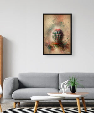 Thimble Cactus (Mammillaria gracilis fragilis) Oil Painting Style Art Print - Whimsical Painting Framed Plant Wall Art 16 Thimble Cactus (Mammillaria gracilis fragilis) Oil Painting Style Art Print - Whimsical Painting Framed Plant Wall Art - Image 3