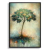 Umbrella Plant (Schefflera Actinophylla) Oil Painting Style Art Print - Whimsical Painting Framed Plant Wall Art 2 oil whimsical home plants umbrella plantschefflera actinophylla front view