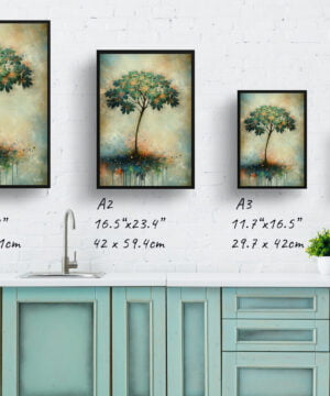 Umbrella Plant (Schefflera Actinophylla) Oil Painting Style Art Print - Whimsical Painting Framed Plant Wall Art 17 Umbrella Plant (Schefflera Actinophylla) Oil Painting Style Art Print - Whimsical Painting Framed Plant Wall Art - Image 4