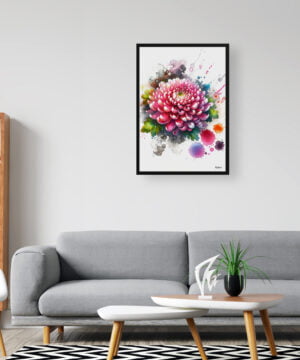 Asteraceae (Chrysanthemum) Watercolour Botanical Art Print - Blotted Painting Framed Plant Wall Art 16 Asteraceae (Chrysanthemum) Watercolour Botanical Art Print - Blotted Painting Framed Plant Wall Art - Image 3