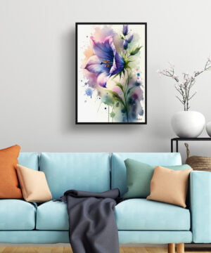 Bellflower (Campanula) Watercolour Botanical Art Print - Blotted Painting Framed Plant Wall Art 15 Bellflower (Campanula) Watercolour Botanical Art Print - Blotted Painting Framed Plant Wall Art - Image 2