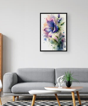 Bellflower (Campanula) Watercolour Botanical Art Print - Blotted Painting Framed Plant Wall Art 16 Bellflower (Campanula) Watercolour Botanical Art Print - Blotted Painting Framed Plant Wall Art - Image 3
