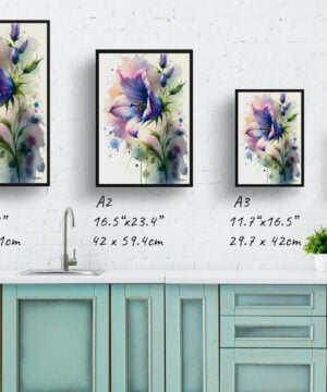 Bellflower (Campanula) Watercolour Botanical Art Print - Blotted Painting Framed Plant Wall Art 17 Bellflower (Campanula) Watercolour Botanical Art Print - Blotted Painting Framed Plant Wall Art - Image 4
