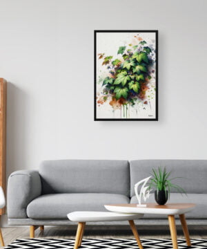 Big Leaved Pepper Vine (Ampelopsis megalophylla) Watercolour Botanical Art Print - Blotted Painting Framed Plant Wall Art 16 Big Leaved Pepper Vine (Ampelopsis megalophylla) Watercolour Botanical Art Print - Blotted Painting Framed Plant Wall Art - Image 3