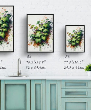 Big Leaved Pepper Vine (Ampelopsis megalophylla) Watercolour Botanical Art Print - Blotted Painting Framed Plant Wall Art 17 Big Leaved Pepper Vine (Ampelopsis megalophylla) Watercolour Botanical Art Print - Blotted Painting Framed Plant Wall Art - Image 4