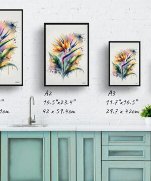 Bird of Paradise (Strelitzia) Watercolour Botanical Art Print - Blotted Painting Framed Plant Wall Art 17 Bird of Paradise (Strelitzia) Watercolour Botanical Art Print - Blotted Painting Framed Plant Wall Art - Image 4