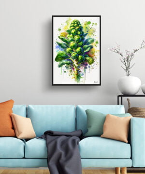 Brassica Oleracea (Brussel Sprouts) Watercolour Botanical Art Print - Blotted Painting Framed Plant Wall Art 15 Brassica Oleracea (Brussel Sprouts) Watercolour Botanical Art Print - Blotted Painting Framed Plant Wall Art - Image 2