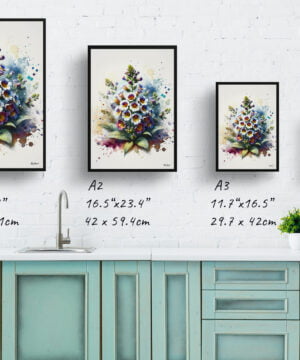 Chinese Forget-me-not (Cynoglossum) Watercolour Botanical Art Print - Blotted Painting Framed Plant Wall Art 17 Chinese Forget-me-not (Cynoglossum) Watercolour Botanical Art Print - Blotted Painting Framed Plant Wall Art - Image 4