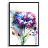 Cornflower (Centaurea cyanus) Watercolour Botanical Art Print - Blotted Painting Framed Plant Wall Art 2 watercolour blotted flowers cornflowercentaurea cyanus front view