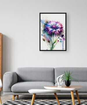Cornflower (Centaurea cyanus) Watercolour Botanical Art Print - Blotted Painting Framed Plant Wall Art 16 Cornflower (Centaurea cyanus) Watercolour Botanical Art Print - Blotted Painting Framed Plant Wall Art - Image 3