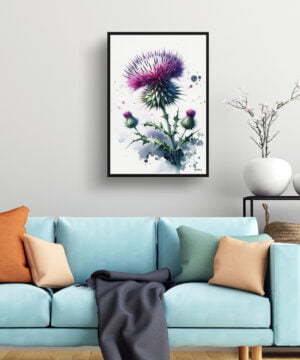 Cotton thistle (Onopordum) Watercolour Botanical Art Print - Blotted Painting Framed Plant Wall Art 15 Cotton thistle (Onopordum) Watercolour Botanical Art Print - Blotted Painting Framed Plant Wall Art - Image 2