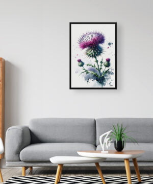 Cotton thistle (Onopordum) Watercolour Botanical Art Print - Blotted Painting Framed Plant Wall Art 16 Cotton thistle (Onopordum) Watercolour Botanical Art Print - Blotted Painting Framed Plant Wall Art - Image 3