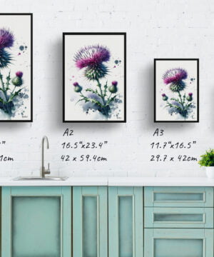 Cotton thistle (Onopordum) Watercolour Botanical Art Print - Blotted Painting Framed Plant Wall Art 17 Cotton thistle (Onopordum) Watercolour Botanical Art Print - Blotted Painting Framed Plant Wall Art - Image 4