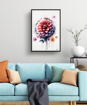Dahlia (Asteraceae) Watercolour Botanical Art Print - Blotted Painting Framed Plant Wall Art 15 Dahlia (Asteraceae) Watercolour Botanical Art Print - Blotted Painting Framed Plant Wall Art - Image 2