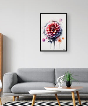 Dahlia (Asteraceae) Watercolour Botanical Art Print - Blotted Painting Framed Plant Wall Art 16 Dahlia (Asteraceae) Watercolour Botanical Art Print - Blotted Painting Framed Plant Wall Art - Image 3