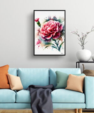 Dianthus caryophyllus (Carnation) Watercolour Botanical Art Print - Blotted Painting Framed Plant Wall Art 15 Dianthus caryophyllus (Carnation) Watercolour Botanical Art Print - Blotted Painting Framed Plant Wall Art - Image 2