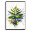 Five-fingered maidenhair fern (Adiantum pedatum) Watercolour Botanical Art Print - Blotted Painting Framed Plant Wall Art 1 watercolour blotted flowers five fingered maidenhair fernadiantum pedatum front view