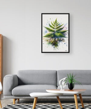 Five-fingered maidenhair fern (Adiantum pedatum) Watercolour Botanical Art Print - Blotted Painting Framed Plant Wall Art 16 Five-fingered maidenhair fern (Adiantum pedatum) Watercolour Botanical Art Print - Blotted Painting Framed Plant Wall Art - Image 3