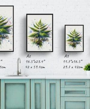 Five-fingered maidenhair fern (Adiantum pedatum) Watercolour Botanical Art Print - Blotted Painting Framed Plant Wall Art 17 Five-fingered maidenhair fern (Adiantum pedatum) Watercolour Botanical Art Print - Blotted Painting Framed Plant Wall Art - Image 4
