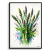 Gijnlim (Asparagus Officinalis) Watercolour Botanical Art Print - Blotted Painting Framed Plant Wall Art 1 watercolour blotted flowers gijnlimasparagus officinalis front view