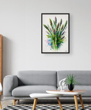 Gijnlim (Asparagus Officinalis) Watercolour Botanical Art Print - Blotted Painting Framed Plant Wall Art 16 Gijnlim (Asparagus Officinalis) Watercolour Botanical Art Print - Blotted Painting Framed Plant Wall Art - Image 3