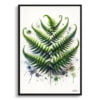 Hairy lip fern (Cheilanthes Lanosa) Watercolour Botanical Art Print - Blotted Painting Framed Plant Wall Art 2 watercolour blotted flowers hairy lip ferncheilanthes lanosa front view