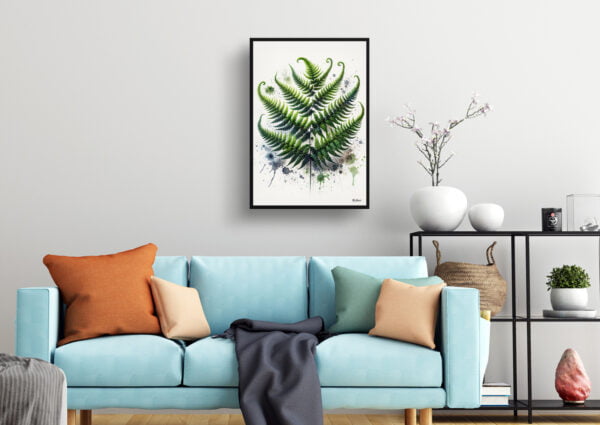 watercolour blotted flowers hairy lip ferncheilanthes lanosa living room
