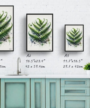Hairy lip fern (Cheilanthes Lanosa) Watercolour Botanical Art Print - Blotted Painting Framed Plant Wall Art 17 Hairy lip fern (Cheilanthes Lanosa) Watercolour Botanical Art Print - Blotted Painting Framed Plant Wall Art - Image 4