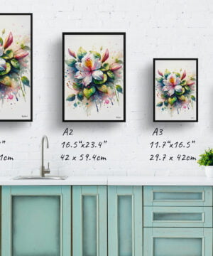 Honeysuckle (Lonicera) Watercolour Botanical Art Print - Blotted Painting Framed Plant Wall Art 17 Honeysuckle (Lonicera) Watercolour Botanical Art Print - Blotted Painting Framed Plant Wall Art - Image 4
