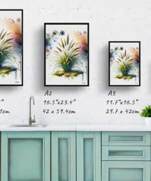 Japanese Sedge (Carex Oshimensis Everillo) Watercolour Botanical Art Print - Blotted Painting Framed Plant Wall Art 17 Japanese Sedge (Carex Oshimensis Everillo) Watercolour Botanical Art Print - Blotted Painting Framed Plant Wall Art - Image 4