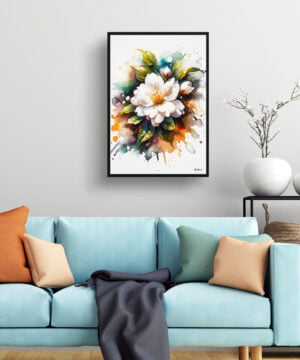 Jasmine (Jasminum officinale) Watercolour Botanical Art Print - Blotted Painting Framed Plant Wall Art 15 Jasmine (Jasminum officinale) Watercolour Botanical Art Print - Blotted Painting Framed Plant Wall Art - Image 2