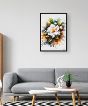 Jasmine (Jasminum officinale) Watercolour Botanical Art Print - Blotted Painting Framed Plant Wall Art 16 Jasmine (Jasminum officinale) Watercolour Botanical Art Print - Blotted Painting Framed Plant Wall Art - Image 3