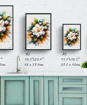 Jasmine (Jasminum officinale) Watercolour Botanical Art Print - Blotted Painting Framed Plant Wall Art 17 Jasmine (Jasminum officinale) Watercolour Botanical Art Print - Blotted Painting Framed Plant Wall Art - Image 4