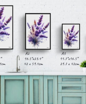 Lavender (Lavendula) Watercolour Botanical Art Print - Blotted Painting Framed Plant Wall Art 17 Lavender (Lavendula) Watercolour Botanical Art Print - Blotted Painting Framed Plant Wall Art - Image 4