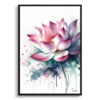 watercolour blotted flowers lotusnelumbo nucifera front view