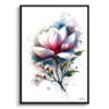 Magnolia (grandiflora) Watercolour Botanical Art Print - Blotted Painting Framed Plant Wall Art 2 watercolour blotted flowers magnoliagrandiflora front view