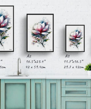 Magnolia (grandiflora) Watercolour Botanical Art Print - Blotted Painting Framed Plant Wall Art 17 Magnolia (grandiflora) Watercolour Botanical Art Print - Blotted Painting Framed Plant Wall Art - Image 4