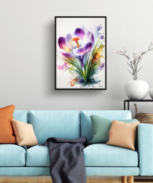 Meadow Saffron (Crocus) Watercolour Botanical Art Print - Blotted Painting Framed Plant Wall Art 15 Meadow Saffron (Crocus) Watercolour Botanical Art Print - Blotted Painting Framed Plant Wall Art - Image 2