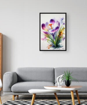 Meadow Saffron (Crocus) Watercolour Botanical Art Print - Blotted Painting Framed Plant Wall Art 16 Meadow Saffron (Crocus) Watercolour Botanical Art Print - Blotted Painting Framed Plant Wall Art - Image 3