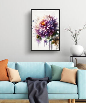 Michaelmas Daisy (Aster) Watercolour Botanical Art Print - Blotted Painting Framed Plant Wall Art 15 Michaelmas Daisy (Aster) Watercolour Botanical Art Print - Blotted Painting Framed Plant Wall Art - Image 2
