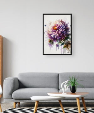 Michaelmas Daisy (Aster) Watercolour Botanical Art Print - Blotted Painting Framed Plant Wall Art 16 Michaelmas Daisy (Aster) Watercolour Botanical Art Print - Blotted Painting Framed Plant Wall Art - Image 3